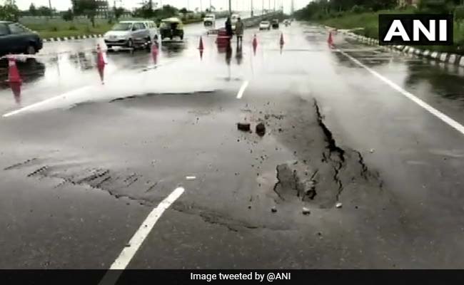 Road Cave-In, Flooded Streets: Gurgaon Scenes After Heavy Rain