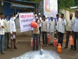 Maharashtra Farmers Spill Milk To Protest Prices, Centre's Import Of Powder Maharashtra Farmers Spill Milk To Protest Prices, Centre's Import Of Powder