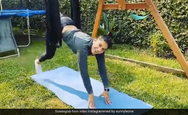 Hang In There, Sunny Leone. The Actress Shares ROFL Video Of Herself Practicing Aerial Yoga
