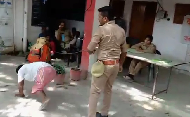 UP Cop Drags Differently-Abled Man, Pushes Him To Ground; Suspended