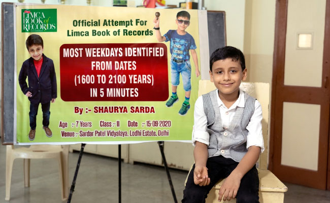 500 सालों की किसी भी तारीख का दिन पल में बता देता है 7 साल का शौर्य, बनाया रिकॉर्ड