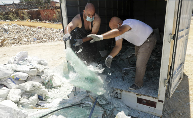 Lebanese Recycle Glass From Massive Beirut Port Blast