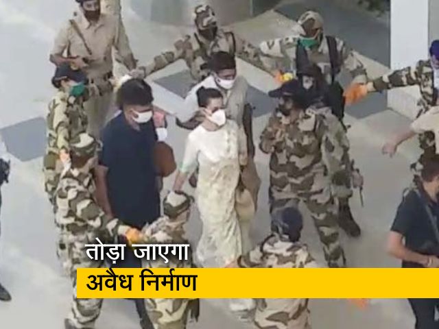 मंडी से मुंबई रवाना हुईं कंगना, घर के बाहर लगाया गया नोटिस