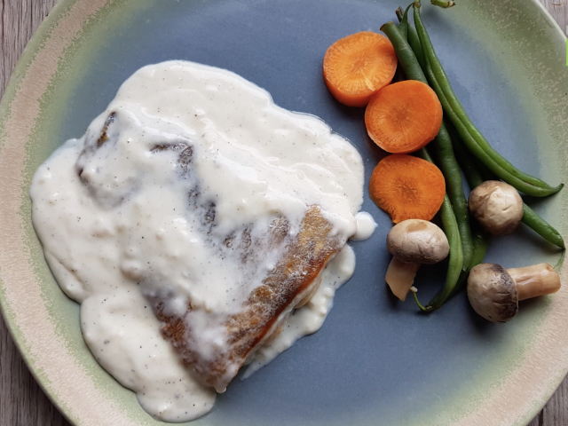 How To Make Fish With White Sauce | Easy Fish With White Sauce Recipe Video