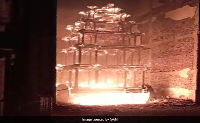 Temple Chariot Catches Fire In Andhra Pradesh's East Godavari District