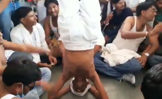 Congress MLA's "Headstand Protest" After Official Refuses To Meet Him