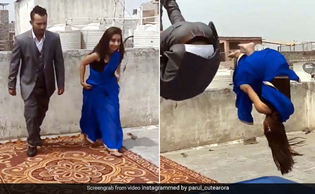 लड़की ने साड़ी पहन मारी ऐसी गुलाटी, देख लोगों के उड़े होश, 1 करोड़ से ज्यादा बार देखा गया Video