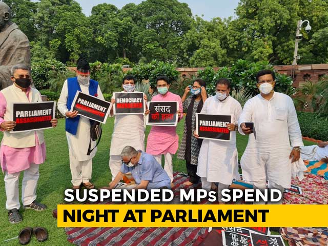 8 Suspended Rajya Sabha MPs Protest Overnight, Refuse Deputy Chairman's Tea