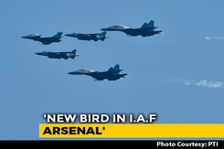 Jets' Flypast At Ambala Air Base As 5 Rafales Join Indian Air Force Jets' Flypast At Ambala Air Base As 5 Rafales Join Indian Air Force