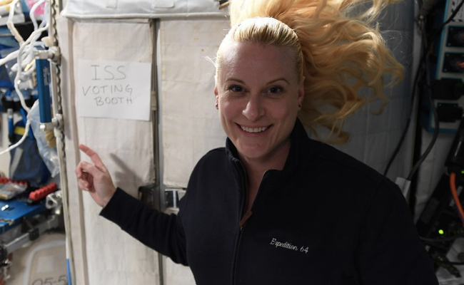 US Astronaut Votes From International Space Station