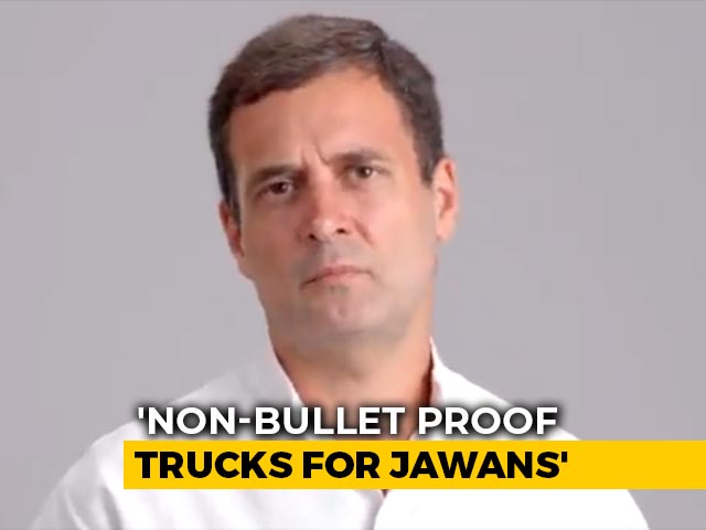 "Non-Bullet Proof Trucks For Jawans": Rahul Gandhi Targets PM Modi