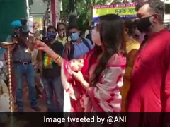 Watch: Trinamool's Nusrat Jahan Dances, Plays Dhak For Durga Puja Watch: Trinamool's Nusrat Jahan Dances, Plays Dhak For Durga Puja