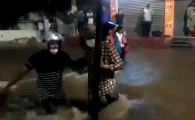 On Camera, Flooded Streets, Cars Floating Amid Heavy Rain In Hyderabad