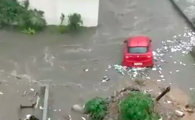 Car Seen Floating As Bengaluru Streets Flooded After Heavy Rain. Video