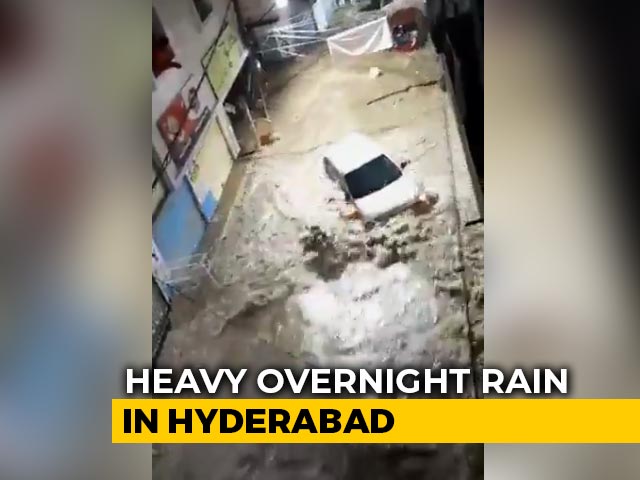 On Camera, Flooded Streets, Cars Floating Amid Heavy Rain In Hyderabad