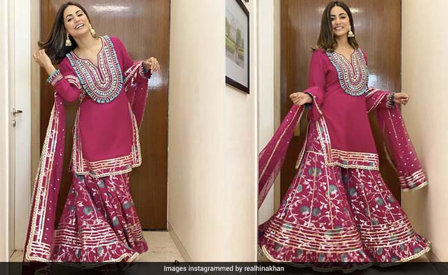 Hina Khan's Spectacular <i>Sharara</i> Look Is All The Festive Season Needs To Begin