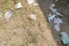 Covid Litter At Bihar Polling Booth Covid Litter At Bihar Polling Booth