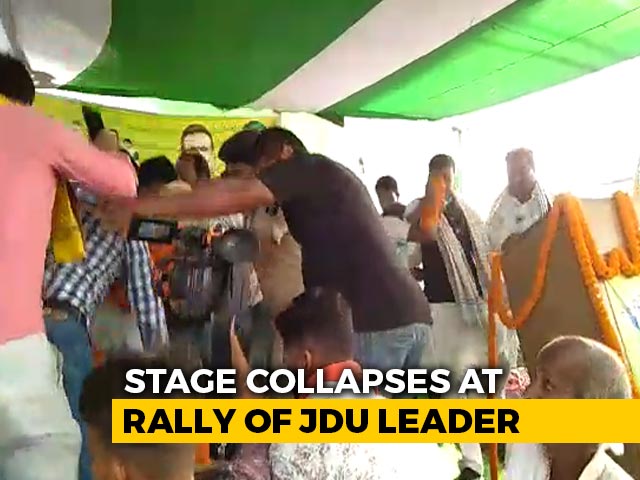 Stage Collapses At JD(U) Leader's Rally In Bihar
