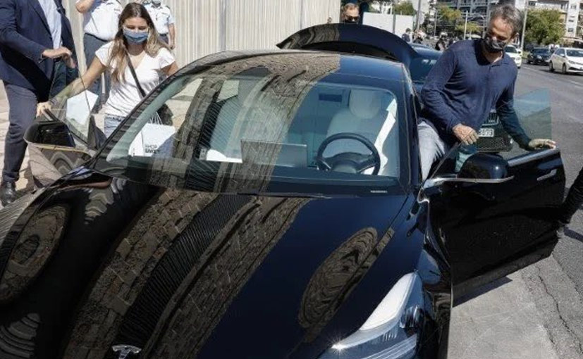 Twitter Goes Wild After Greek PM Is Seen Entering Tesla Model 3