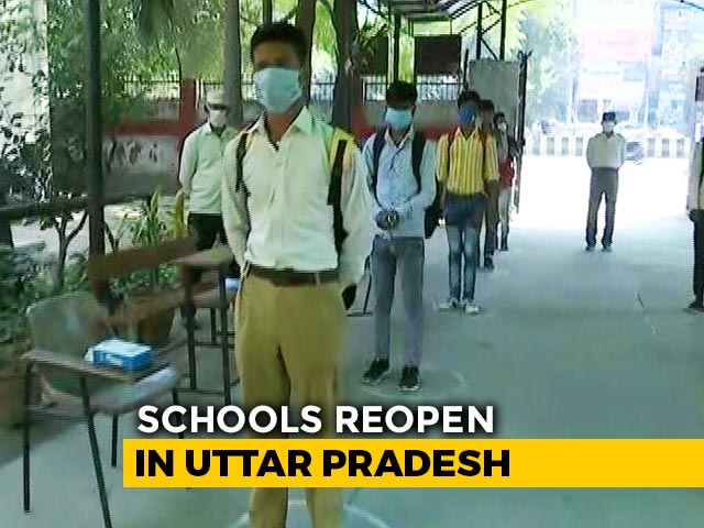 UP Schools Reopen; Students At Noida Government School Attend Classes Amid Covid Protocols