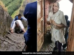 68-Year-Old Woman's Steep Climb Up A Fort In Maharashtra Wins Praise. Watch 68-Year-Old Woman's Steep Climb Up A Fort In Maharashtra Wins Praise. Watch