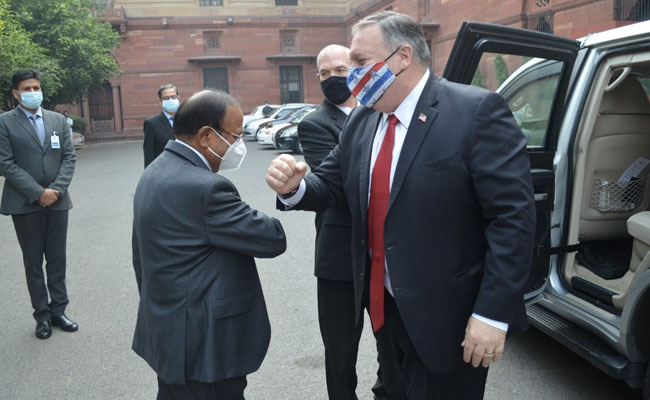 Ajit Doval's 'Elbow Bump' With Mike Pompeo, US Defense Secretary