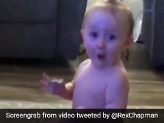 Baby's Reaction After Nailing Bottle Flip Challenge Is Adorable. Watch