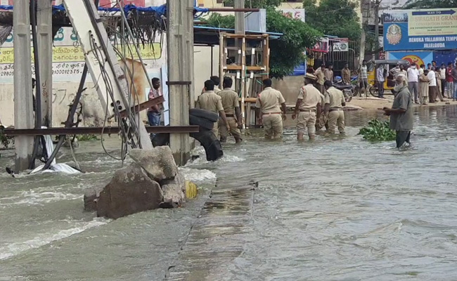 Watch: Daring Rescue In Hyderabad To Save Man Swept Away By Flood