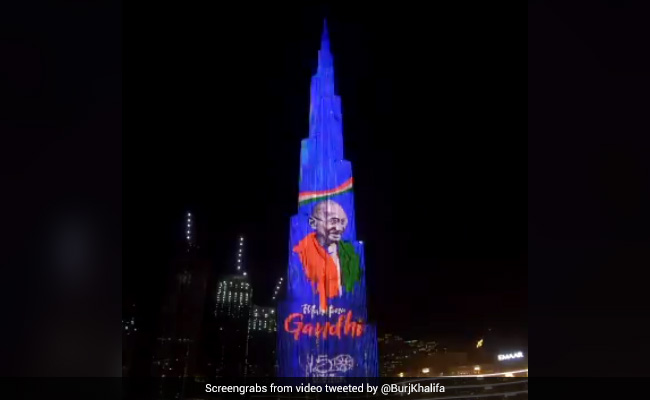 "Be The Change...": Burj Khalifa Lights Up To Honour Mahatma Gandhi