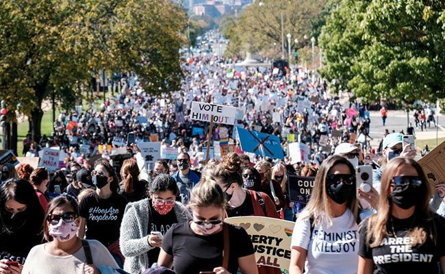 Thousands Protest Donald Trump's Supreme Court Pick At Washington Women's March