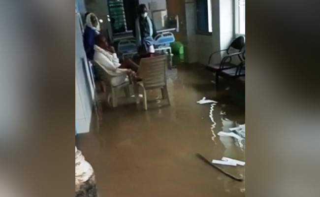 Safety Gear, Medical Waste Float In Chhattisgarh's Flooded COVID-19 Ward