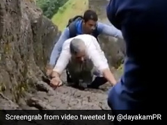 68-Year-Old Woman's Steep Climb Up A Maharashtra Fort Wins Praise. Watch