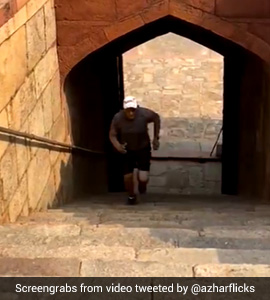 Watch: Azharuddin Turns Back The Clock, Exercises At Humayun's Tomb