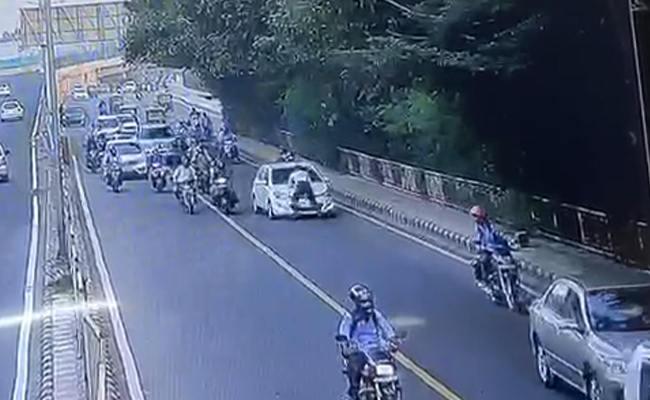 Caught On Camera: Cop Holds On To Bonnet As Car Speeds On Delhi Road