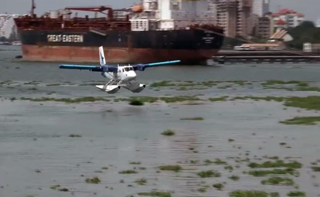 Watch: Seaplane Lands In Kerala Channel, Top Naval Officers Greet Crew