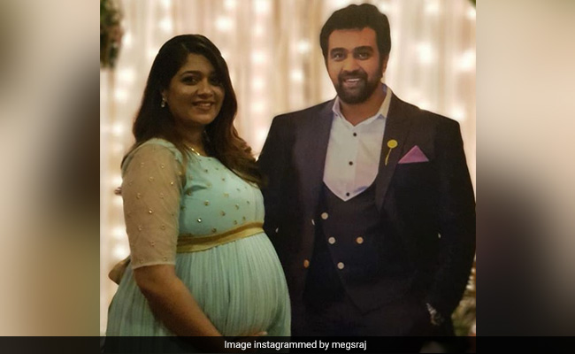 More Pics From Meghana Raj's Baby Shower. Bonus - Chiranjeevi Sarja