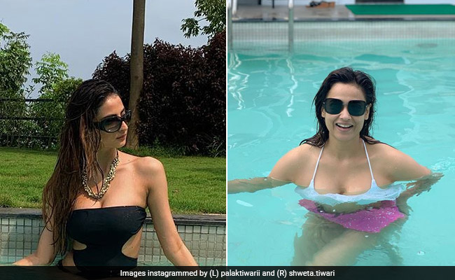 Pics From Shweta Tiwari And Daughter Palak's Pool Time