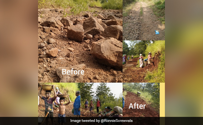 मॉनसून ने गांव की सड़क पर मचा दिया था कहर, लोगों ने साथ मिलकर यूं किया ठीक- Viral हुई Photos