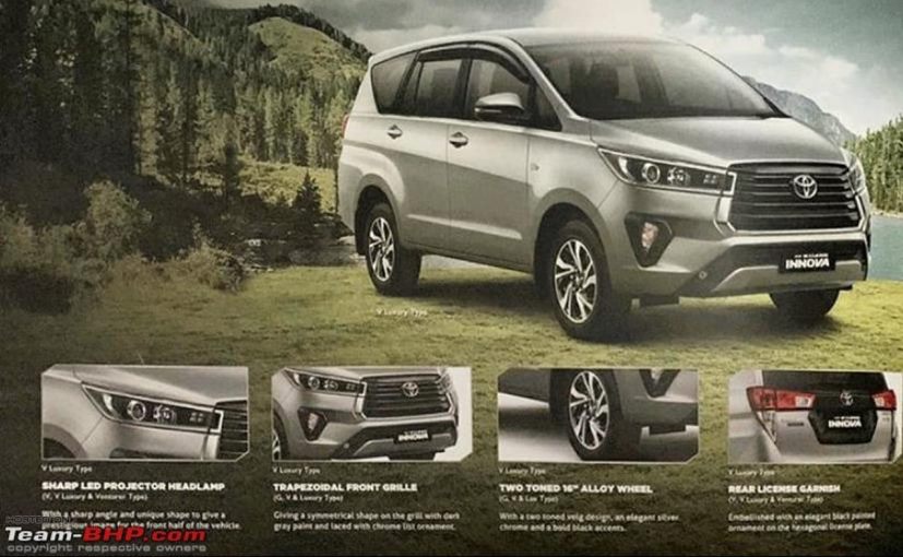 Toyota Innova Crysta Facelift Brochure leaked