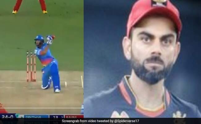 WATCH: Virat Kohlis reaction to Prithvi Shaws Six in RCB v DC match WATCH: Virat Kohlis reaction to Prithvi Shaws Six in RCB v DC match
