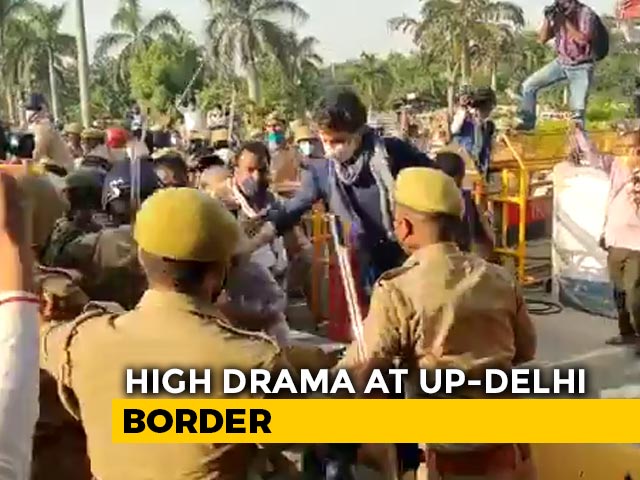 Watch: Priyanka Gandhi Vadra Shields Congress Workers During Lathi Charge