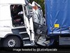 Van Crushed Between Lorries, Driver Somehow Escapes With Slight Injuries Van Crushed Between Lorries, Driver Somehow Escapes With Slight Injuries