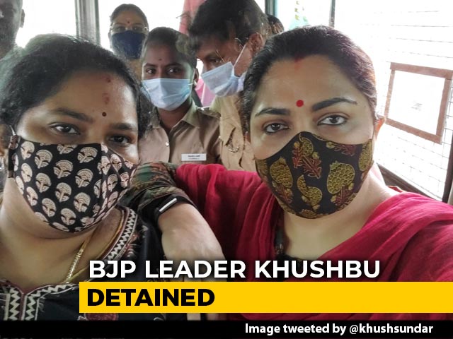 BJP's Khushbu Sundar Detained During Protest Amid Manusmriti Remarks Row
