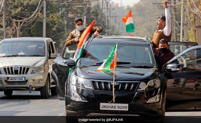 J&K BJP Leads <i>Tiranga</i> March After Mehbooba Mufti's National Flag Remark
