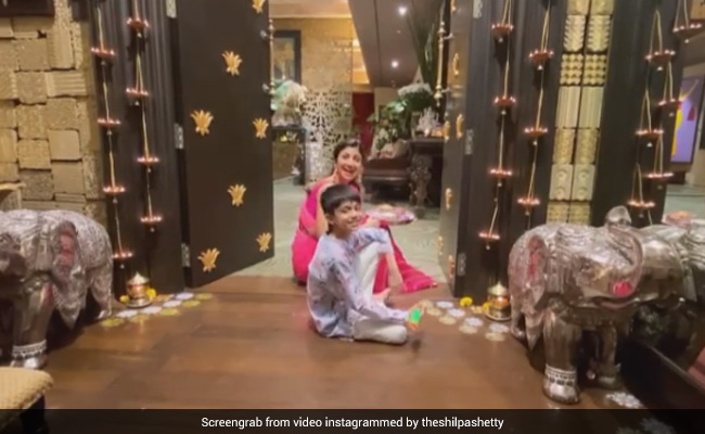 Diwali 2020: The "Solemn Annual Tradition" That Kept Shilpa Shetty And Son Viaan Busy