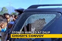 Stones Hurled At Bengal BJP Chief's Convoy, Several Injured Stones Hurled At Bengal BJP Chief's Convoy, Several Injured