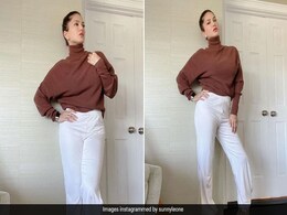 Warm And Chic In A Brown Sweater, Sunny Leone Aces Winter Fashion Warm And Chic In A Brown Sweater, Sunny Leone Aces Winter Fashion