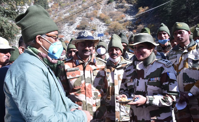 Trivendra Rawat Celebrates Diwali With Army, Security Personnel