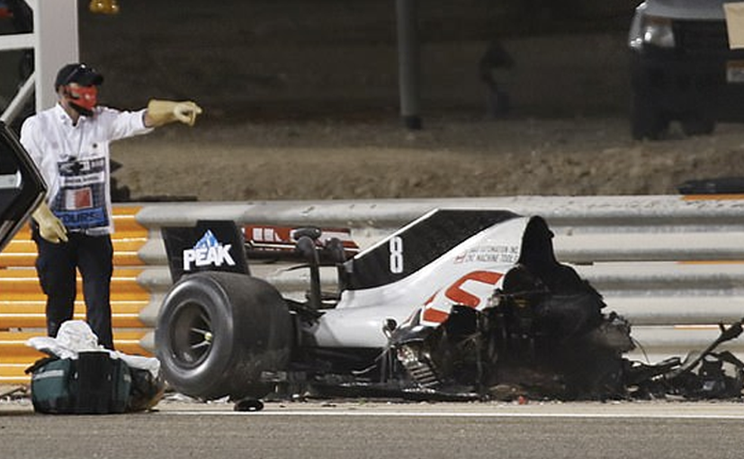 Bahrain F1 Grand Prix: Romain Grosjean’s Horrific Accident On Lap 1 Halts Session