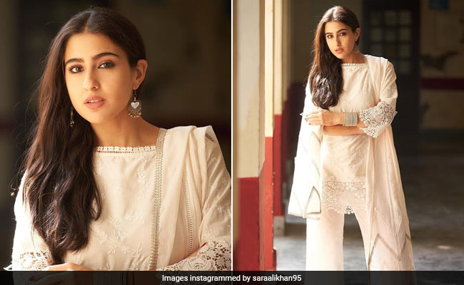 Sara Ali Khan Goes Back To Ethnic Classics In A Stunning White <i>Salwar Kameez</i> Suit